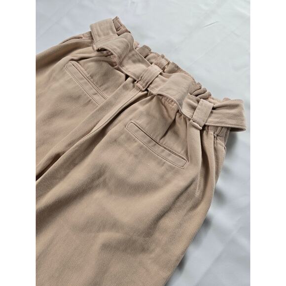 NWT Reformation Evie Pants Sz 26 Dusty Rose Pink High Rise Tie Waist Cotton - Picture 7 of 8